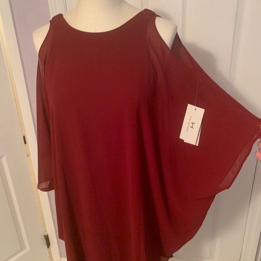 Halstons cold shoulder dress